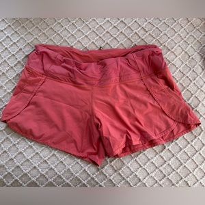 Lululemon Raspberry Pink Speed Up Shorts Size 10.